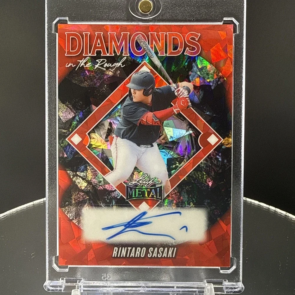 Rintaro Sasaki Autographed Diamond In Rough Red Ice /10 Leaf Metal